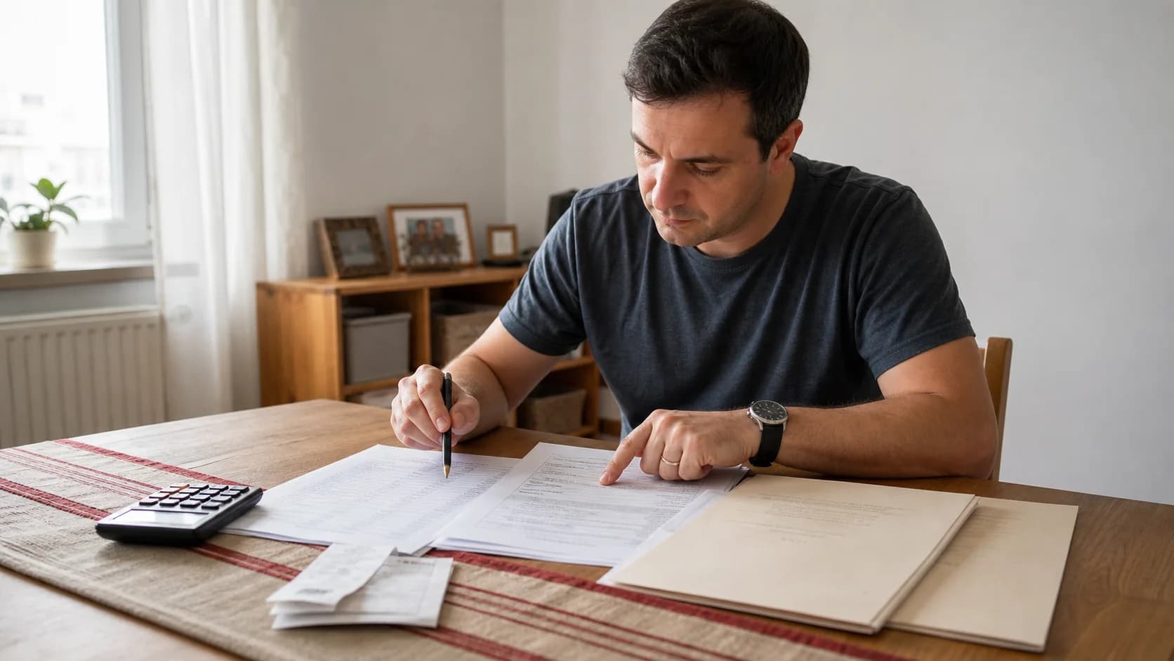 Proprietar care compară lista de întreținere cu documentele fondului de rulment și ale fondului de reparații